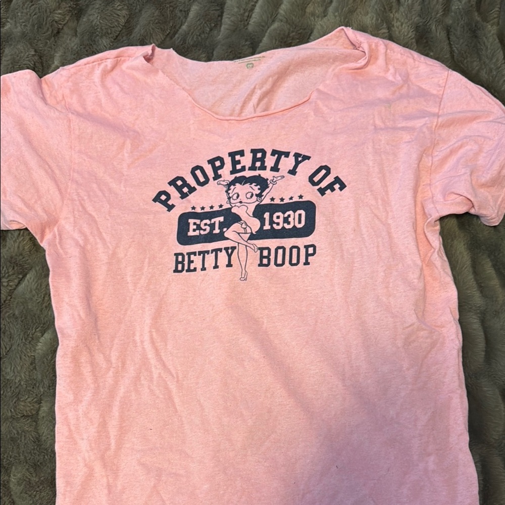 Betty Boop Pink Short Sleeve Tee Casual Graphic